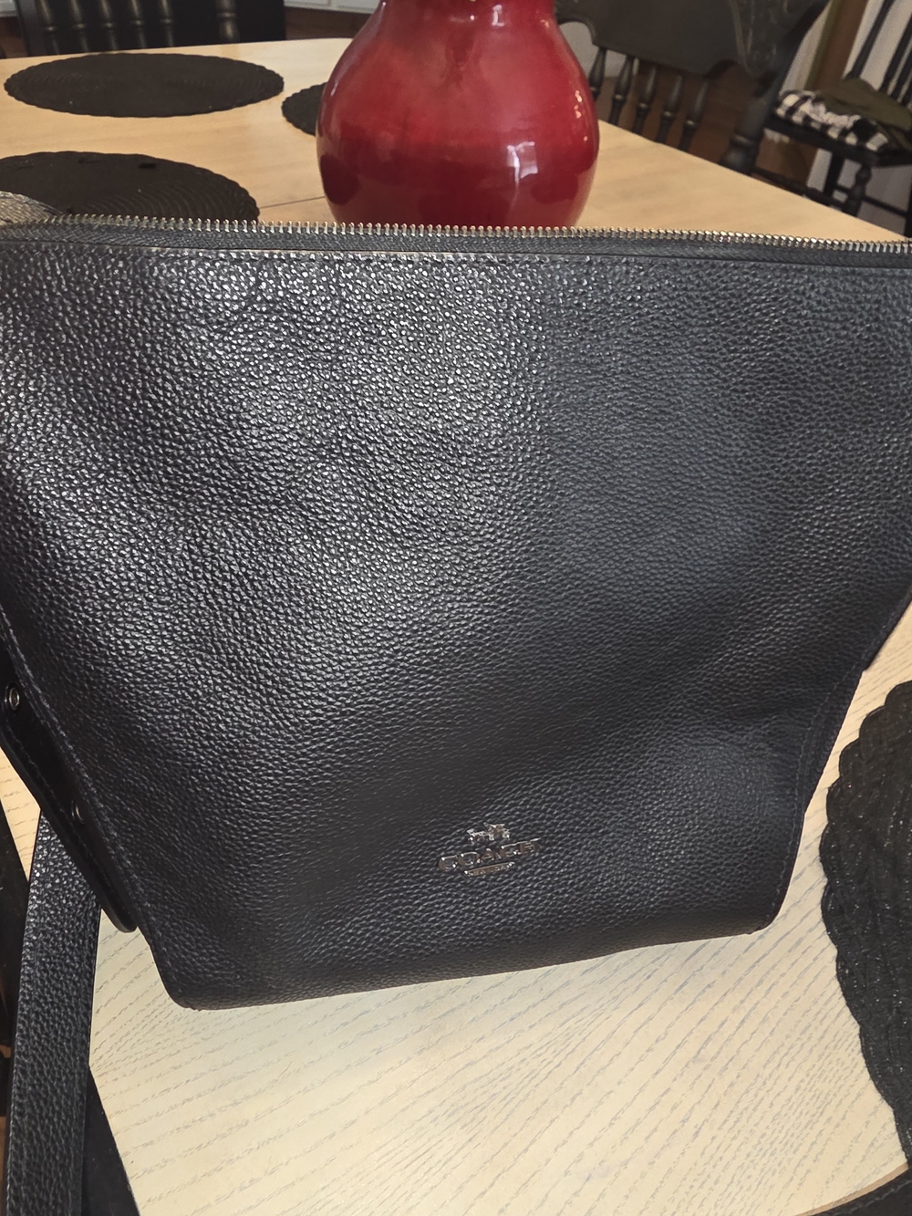 Coach Black Pebbled Leather Men's Crossbody Bag